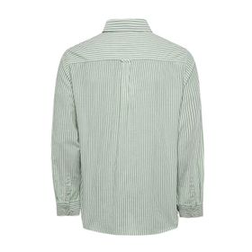 Camisa Manga Larga Algodón Orgánico Para Hombre Raya Verde Rockford