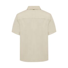 Camisa Manga Corta Tencel Para Hombre Tencel Beige/Crudo Rockford