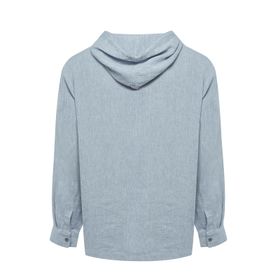 Polera Lino Orgánico Para Hombre Linen Azul Rockford