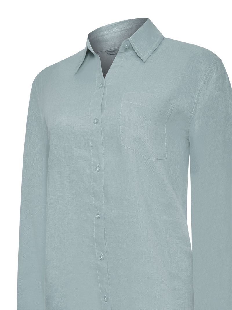 Blusa-Manga-Larga-Lino-Organico-Para-Mujer-Lirio-Celeste-Rockford