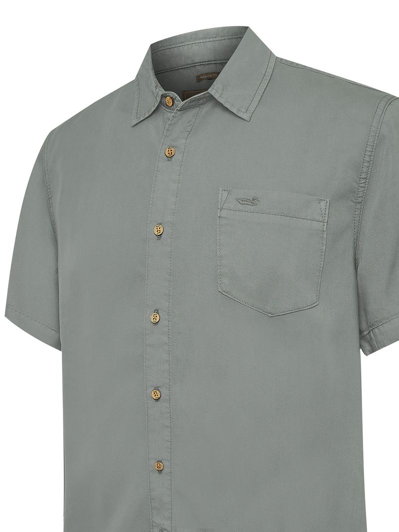 Camisa-Manga-Corta-Tencel-Para-Hombre-Tencel-Verde-Rockford