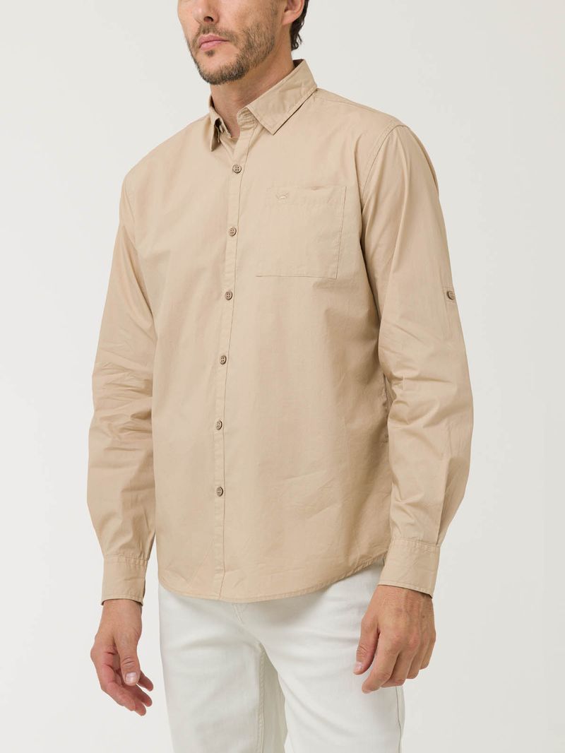 Camisa-Manga-Larga-Algodon-Organico-Para-Hombre-Galiton-Cafe-Rockford