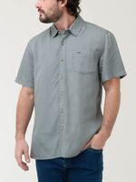 Camisa-Manga-Corta-Tencel-Para-Hombre-Tencel-Verde-Rockford