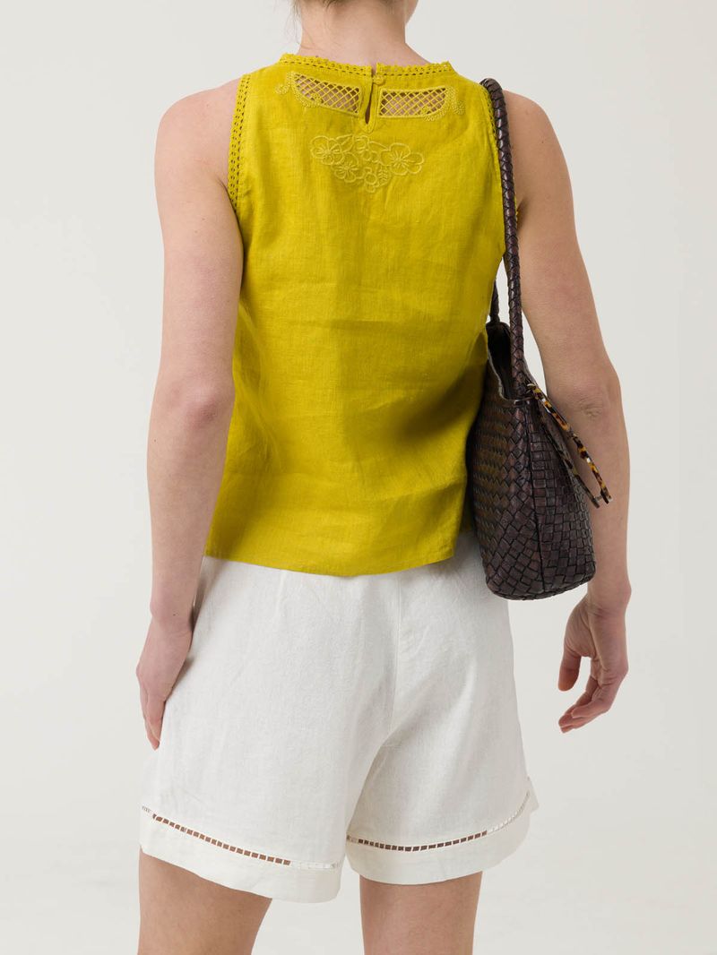 Blusa-Sin-Mangas-Lino-Organico-Para-Mujer-Cleep-Amarillo-Rockford