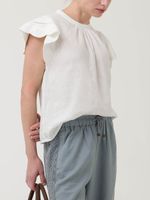 Blusa-Manga-Corta-Algodon-Organico-Para-Mujer-Filka-Blanco-Rockford