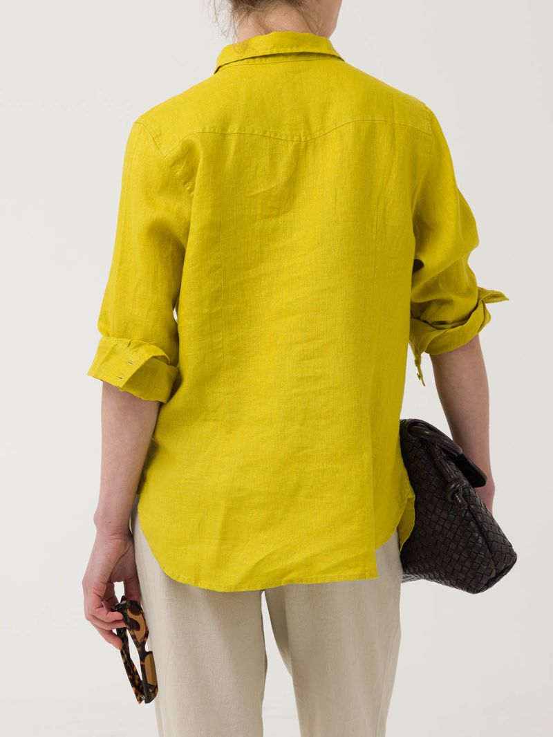 Blusa-Manga-Larga-Lino-Organico-Para-Mujer-Lirio-Amarillo-Rockford