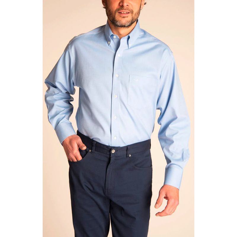 Camisa-Manga-Larga-Algodon-Para-Hombre-Wortravel-Celeste-Rockford