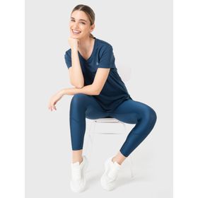 Polo Manga Corta Para Mujer V-Neck Azul Bsoul