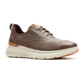 Zapato Para Hombre Cuero Excel Wingtip Marron Hush Puppies