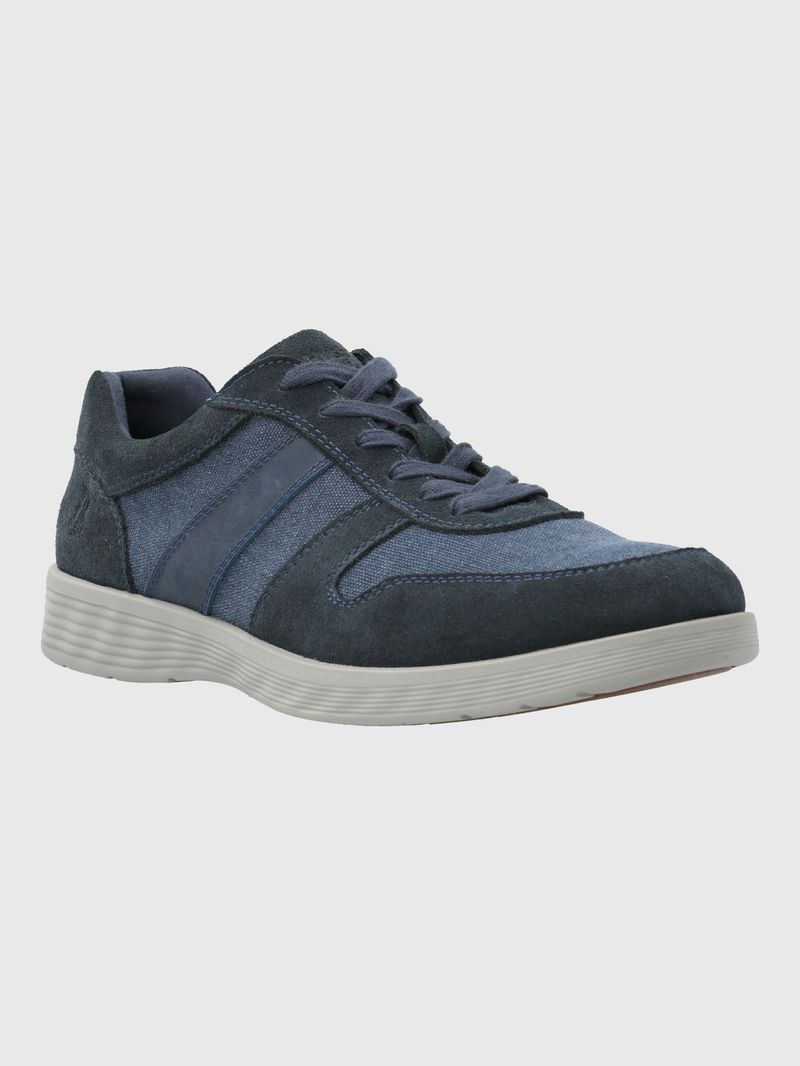 Zapatilla-Para-Hombre-Cuero-Textil-Spinal-Wave-Azul-Hush-Puppies