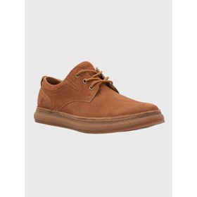 Zapatilla Para Hombre Cuero Gared Café Hush Puppies