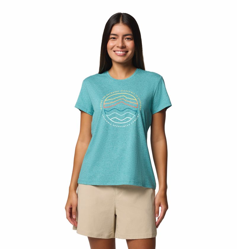 Polo-Para-Mujer-Manga-Corta-Sloan-Ridge™-Celeste-Vestuario