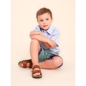 Sandalia Para Niño Cuero Caleb Café Hush Puppies