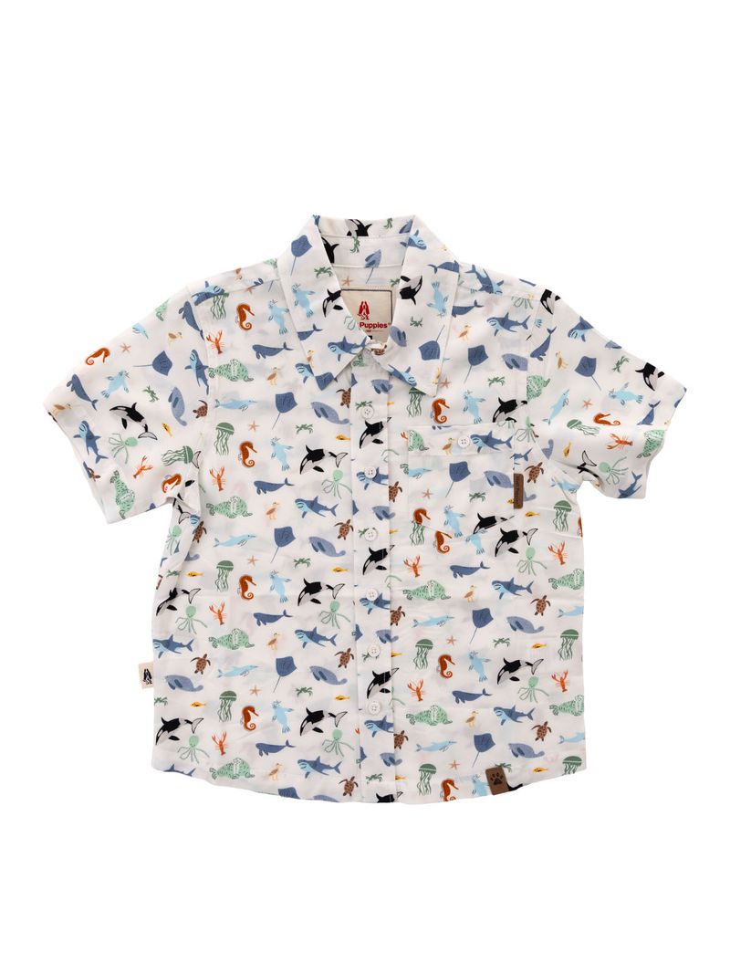 Camisa-Para-Niño-Manga-Corta-Viscosa-Guayabera-Blanco-Hush-Puppies-Kids