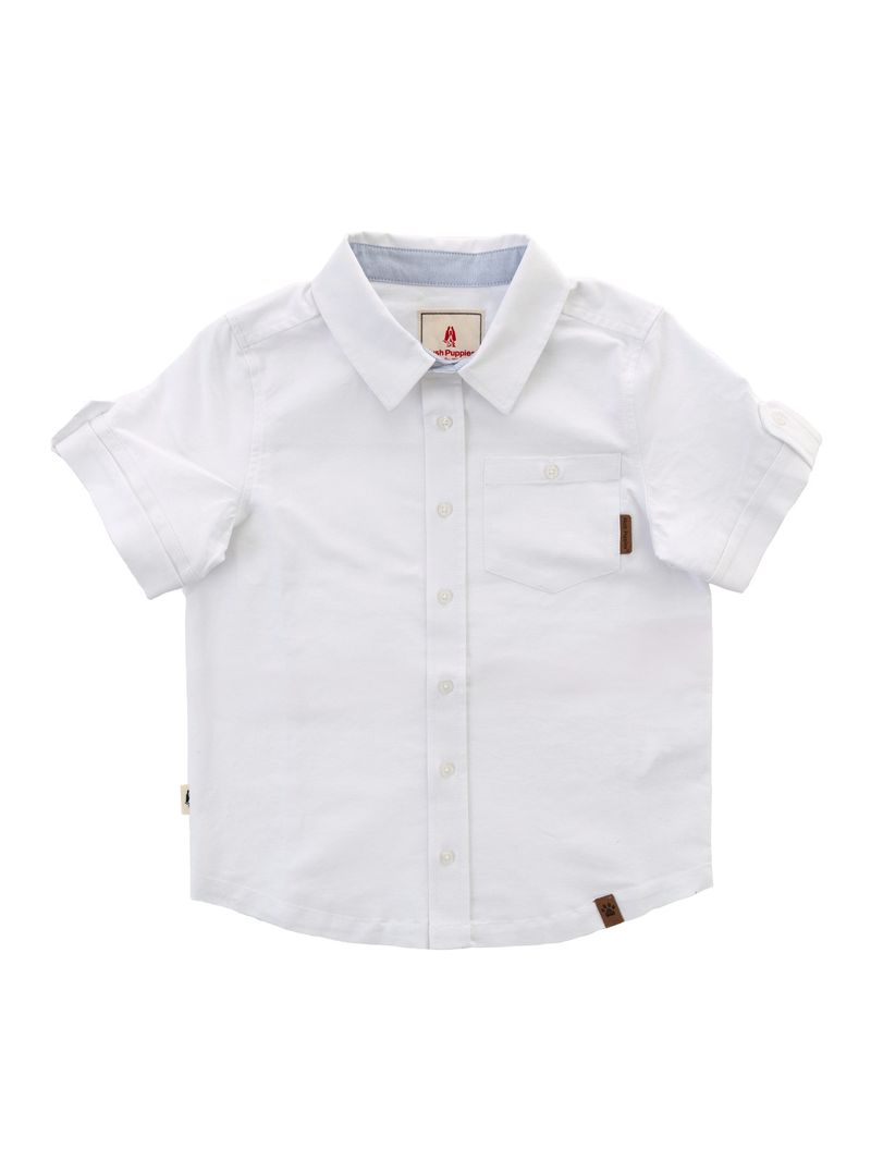 Camisa-Para-Niño-Manga-Corta-Algodon-Coburgo-Blanco-Hush-Puppies-Kids