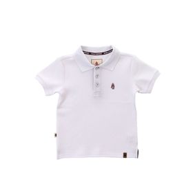 Polo Para Niño Manga Corta Algodón Pique Blanco Hush Puppies Kids