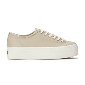 Zapatilla Para Mujer Cuero Triple Up Leather Beige Keds