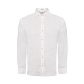 Camisa Manga Larga Lino Orgánico Para Hombre Linen Blanco Rockford