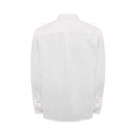 Camisa Manga Larga Lino Orgánico Para Hombre Linen Blanco Rockford