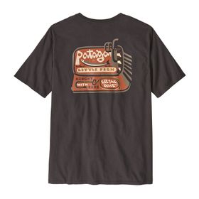 Polo Manga Corta Para Hombre Aquatic Action Organic T-Shirt Negro Patagonia