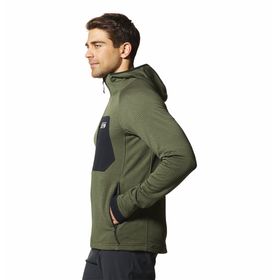 Polar Para Hombre Cierre Completo Polartec® Power Grid™ Verde Mountain Hardwear