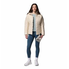 Casaca Para Mujer de Plumas Con Capucha Corelite™ Beige Vestuario